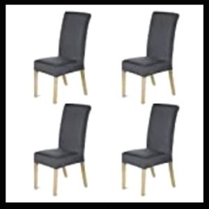 Pack of 4 Dark Grey Chair Slipcovers